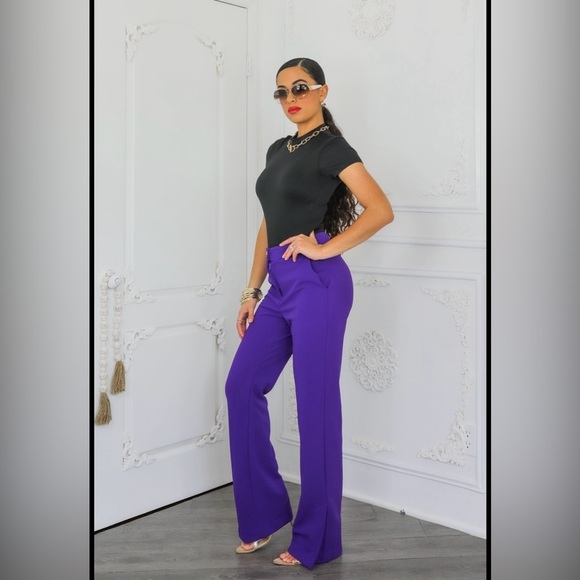 Elegant Purple Women's Pants - Picture 3 of 7